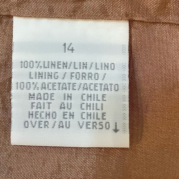 VTG Liz Claiborne Collection 100% Linen One Bottom Oversized Plaid Blazer Y2K‎ - Picture 11 of 12